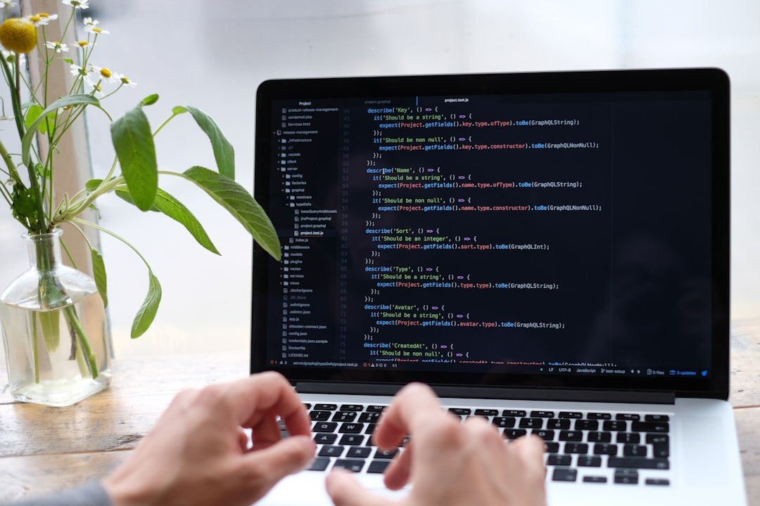blog developer coding on laptop